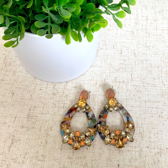 Stella & Dot dew drop statement enamel earrings convert to studs - Picture 2 of 8